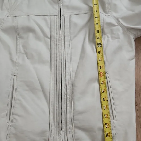 Faux Leather Cream Jacket - Picture 12 of 13